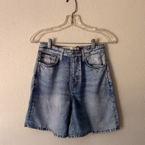 rag & bone Light Blue Washed Denim Shorts